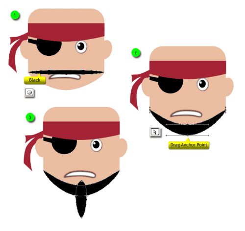 آموزش طراحی کاراکتر دزد دریایی کارتونی در فتوشاپ